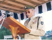Shri S.C. Reade, Commandant C.T.I.,Civil Defence and Home Gourds-Annual Day Dec 2000 at the C.T.I Parade Ground