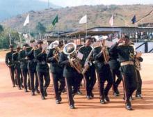 Brass Band of Border Wing Battalion display on the Annual Day Parade Dec 2000 at the C.T.I Parade Ground
